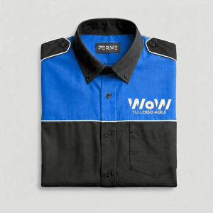 CAMISA/BLUSA M.CORTA ESCUDERIA AZUL/NEGRO
