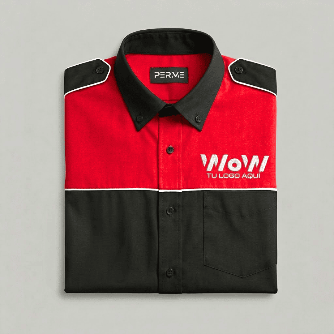 CAMISA/BLUSA M.CORTA ESCUDERIA ROJO/NEGRO