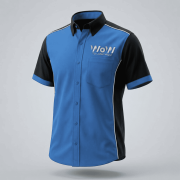 CAMISA/BLUSA M.CORTA ESCUDERIA 2 AZUL/NEGRO