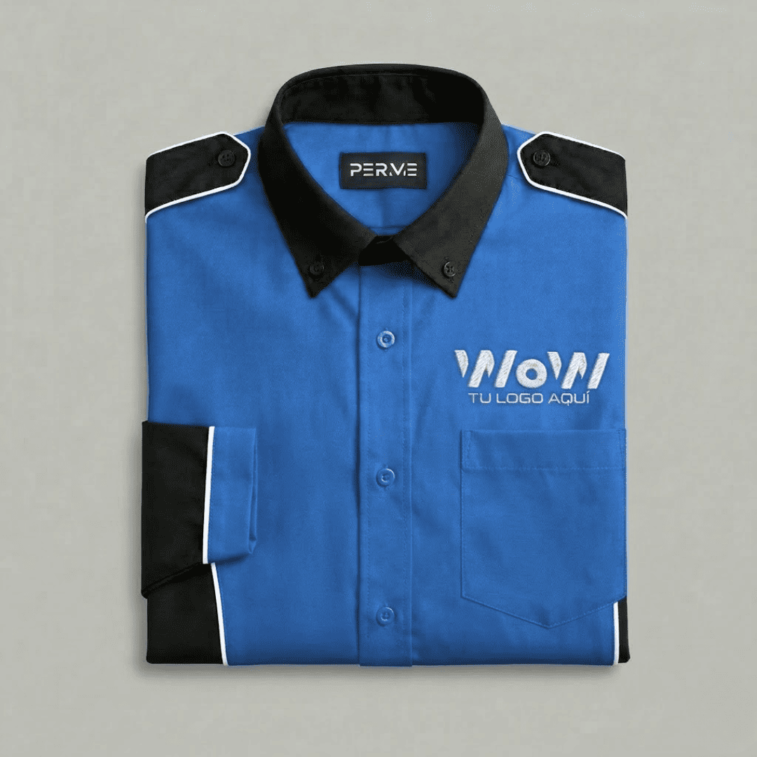 CAMISA/BLUSA M.CORTA ESCUDERIA 2 AZUL/NEGRO