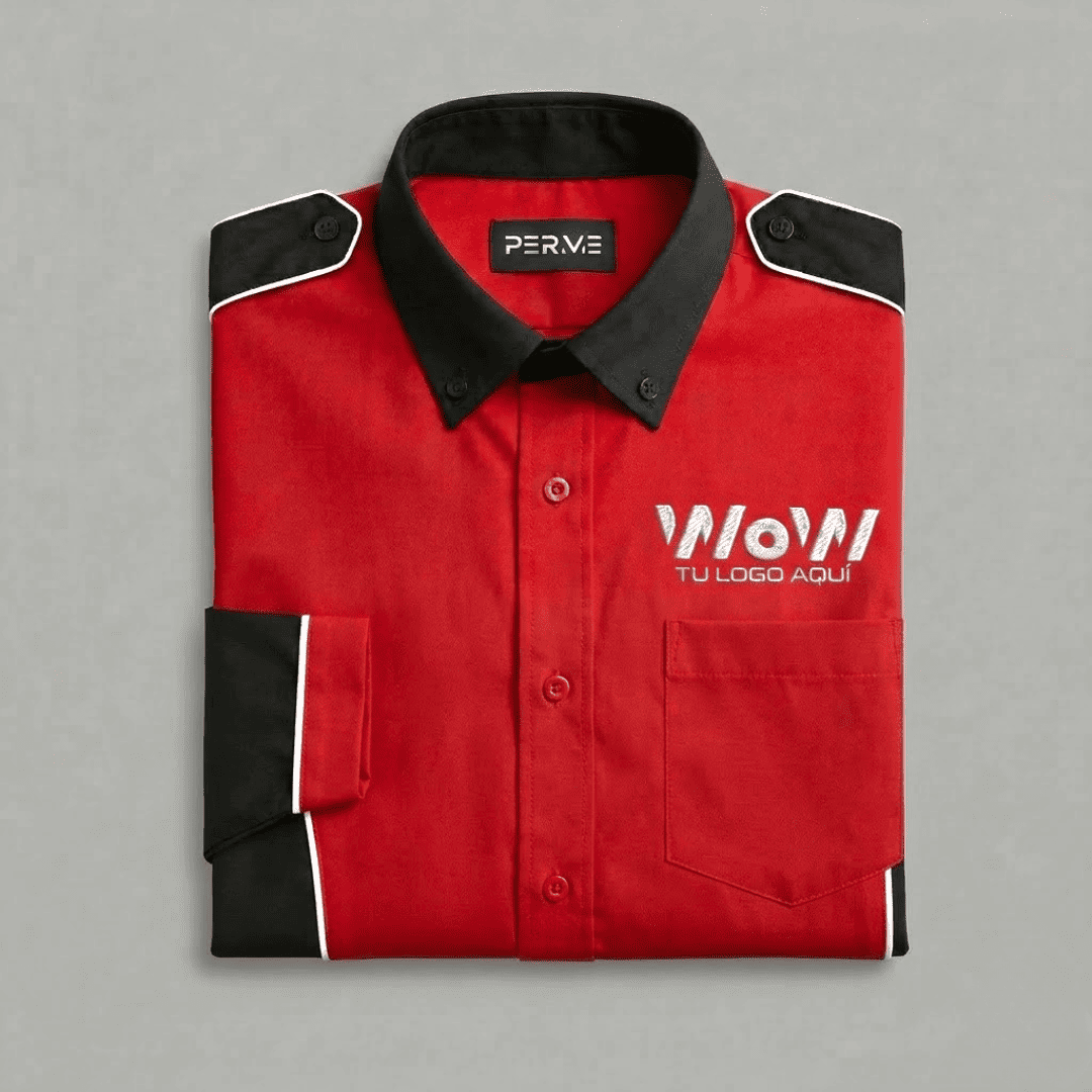 CAMISA/BLUSA M.CORTA ESCUDERIA 2 ROJO/NEGRO