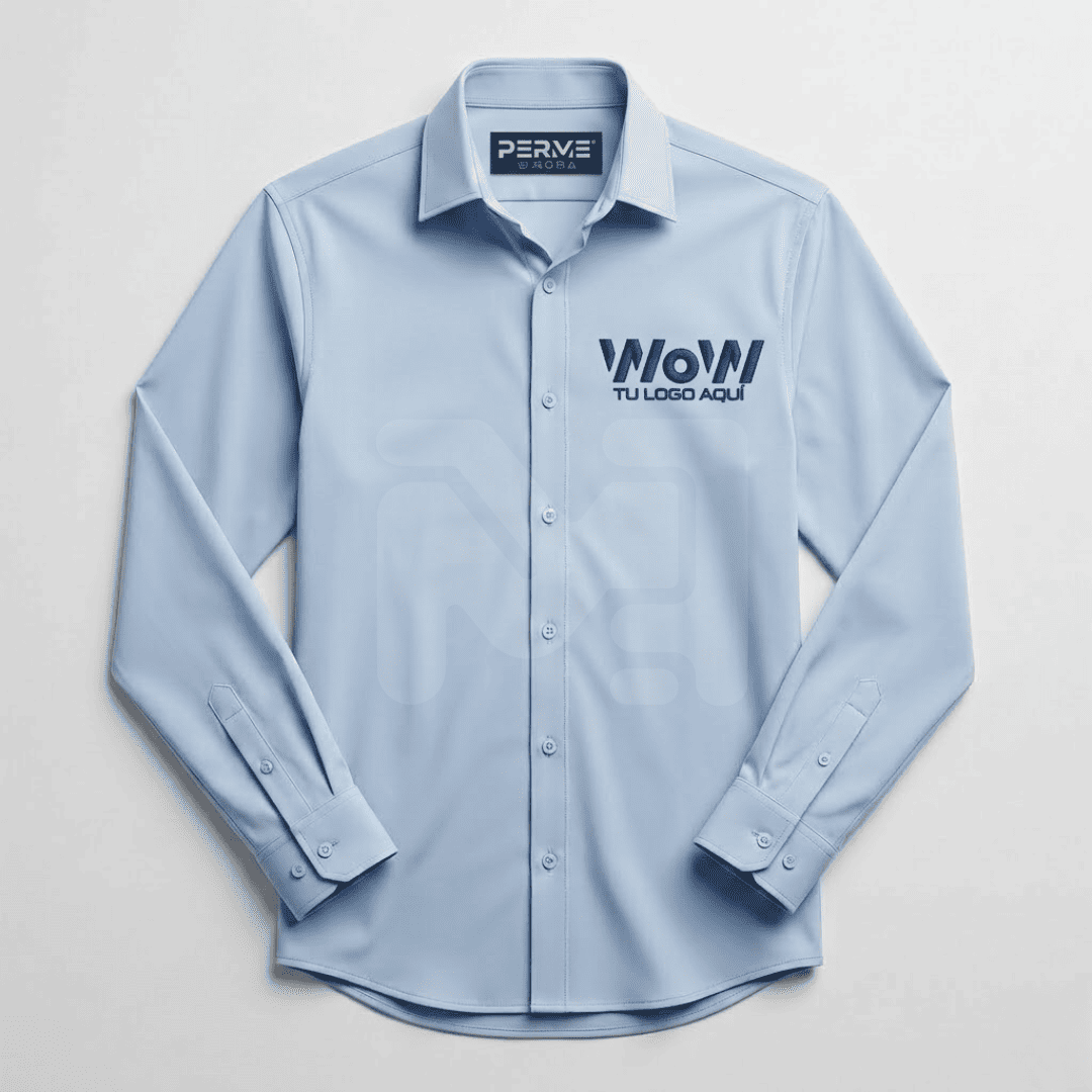 CAMISA/BLUSA PREMIUM ANTIARRUGAS CELESTE
