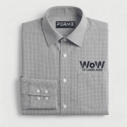 CAMISA / BLUSA CON MICROCUADROS GRISES