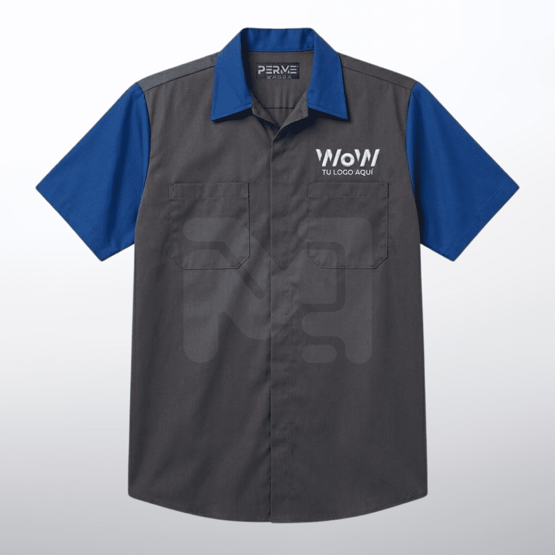 CAMISOLA AUTOMOTRIZ INDUSTRIAL – AZUL/GRIS