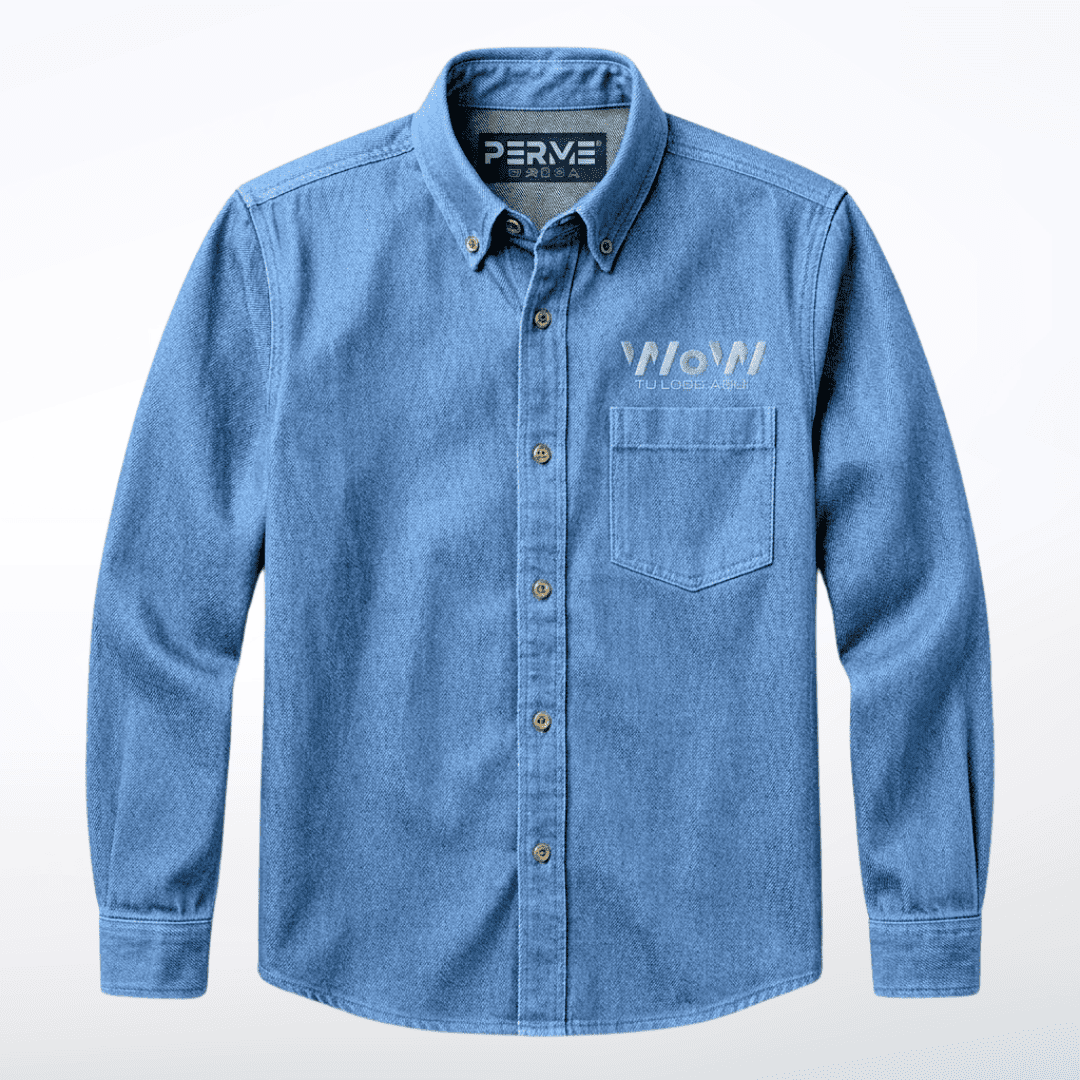 CAMISOLA MEZCLILLA 14 OZ INDUSTRIAL – AZUL CIELO