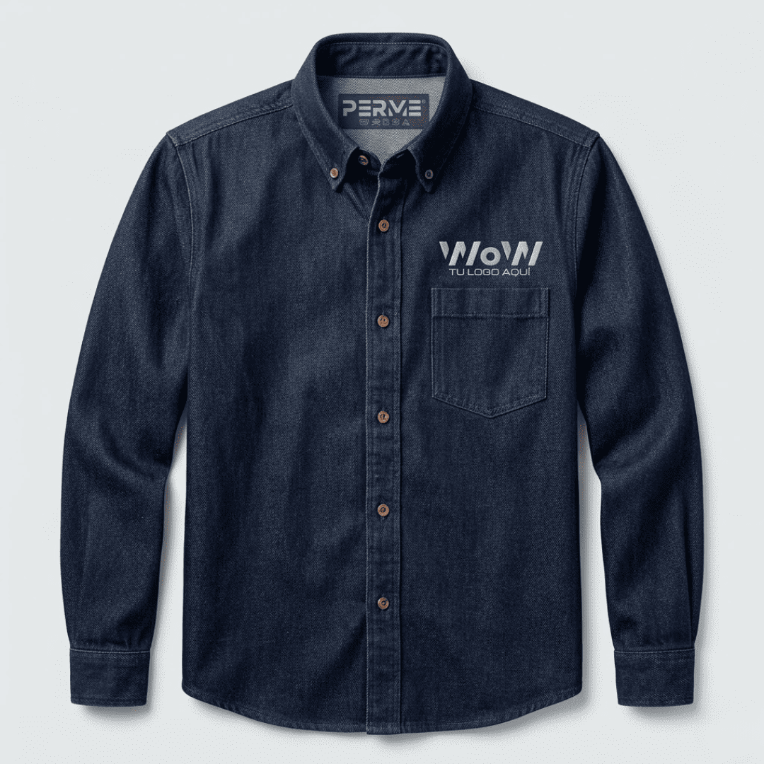 CAMISOLA MEZCLILLA 14 OZ INDUSTRIAL – AZUL MARINO