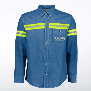 CAMISOLA MEZCLILLA INDUSTRIAL - AZUL CIELO/ L.AMARILLO