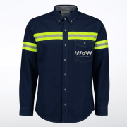 CAMISOLA MEZCLILLA INDUSTRIAL – AZUL M/ L.AMARILLO