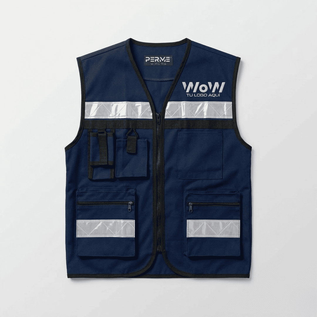 CHALECO REPORTERO CON LINEAS REFLEJANTES – COLORES