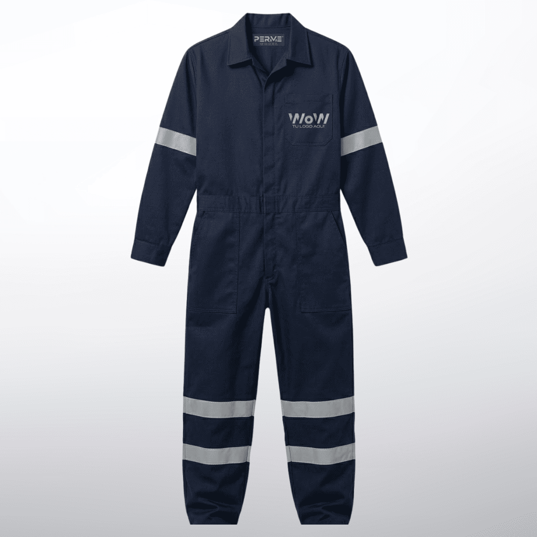 OVEROL INDUSTRIAL CON REFLEJANTES – AZUL / GRIS