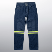 PANTALON MEZCLILLA CABALLERO AZUL STONE/AMARILLO