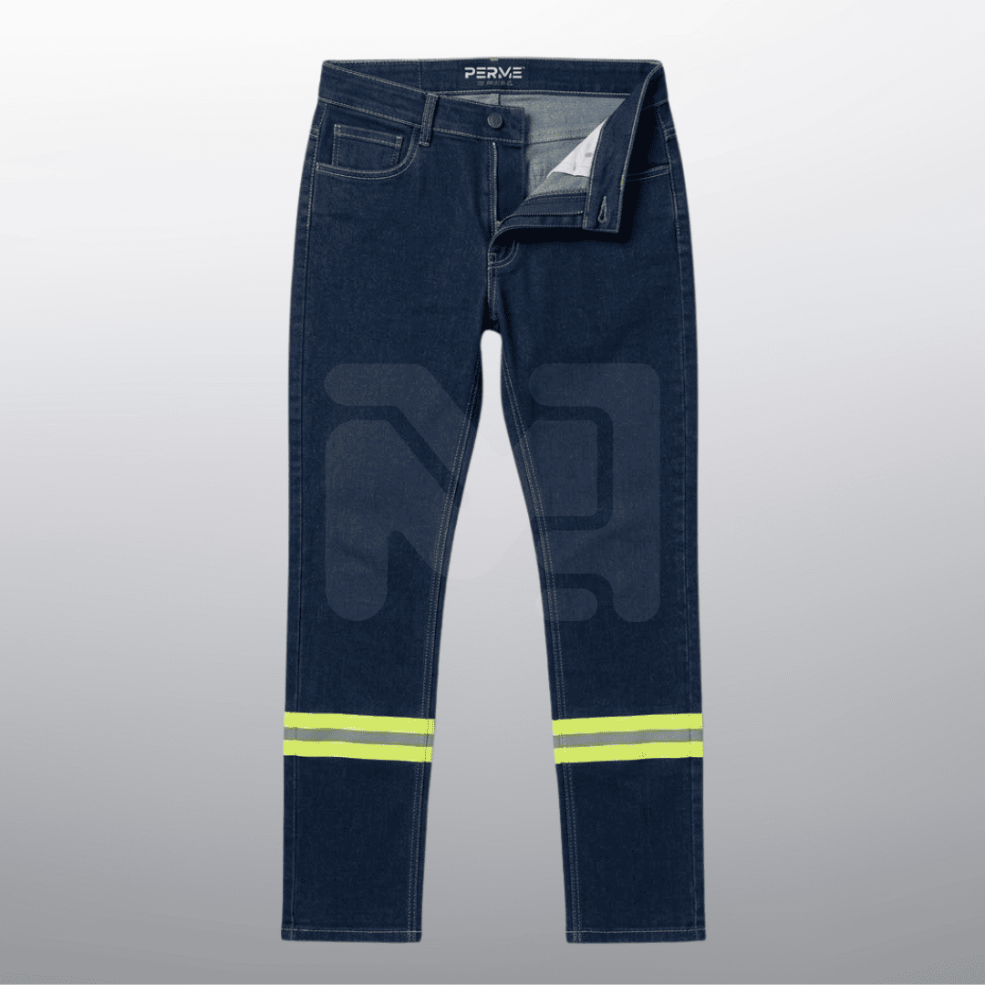PANTALON MEZCLILLA DAMA AZUL STONE/AMARILLO