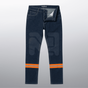 PANTALON MEZCLILLA DAMA AZUL STONE/NARANJA