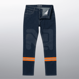 PANTALON MEZCLILLA DAMA AZUL STONE/NARANJA